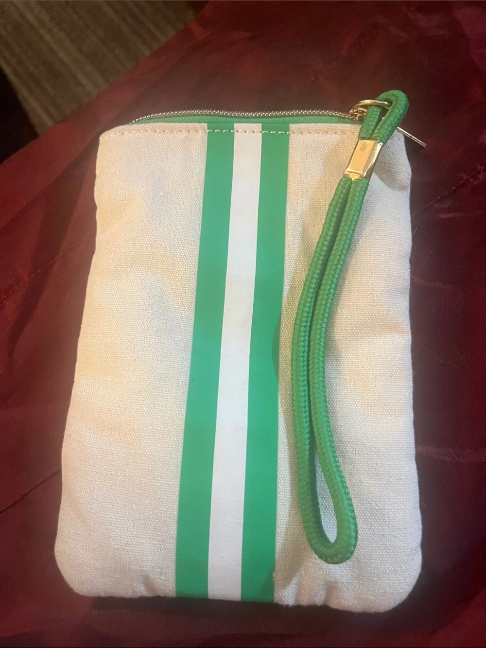 Canvas Wristlet Phone Pouch in Green and Whiter by 3M Post It Pouch 12